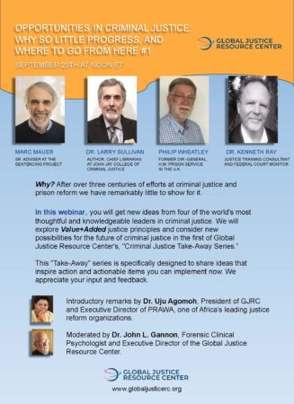 Our First “Criminal Justice Take-Away Series” Webinar